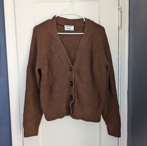 old navy recycled brown cardigan